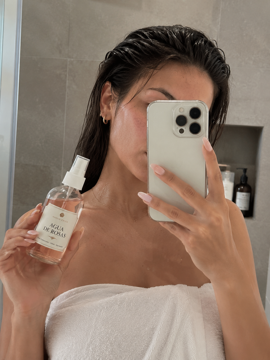 Aplicación tónico agua de rosas marroquí bruma facial - Maison Zwina