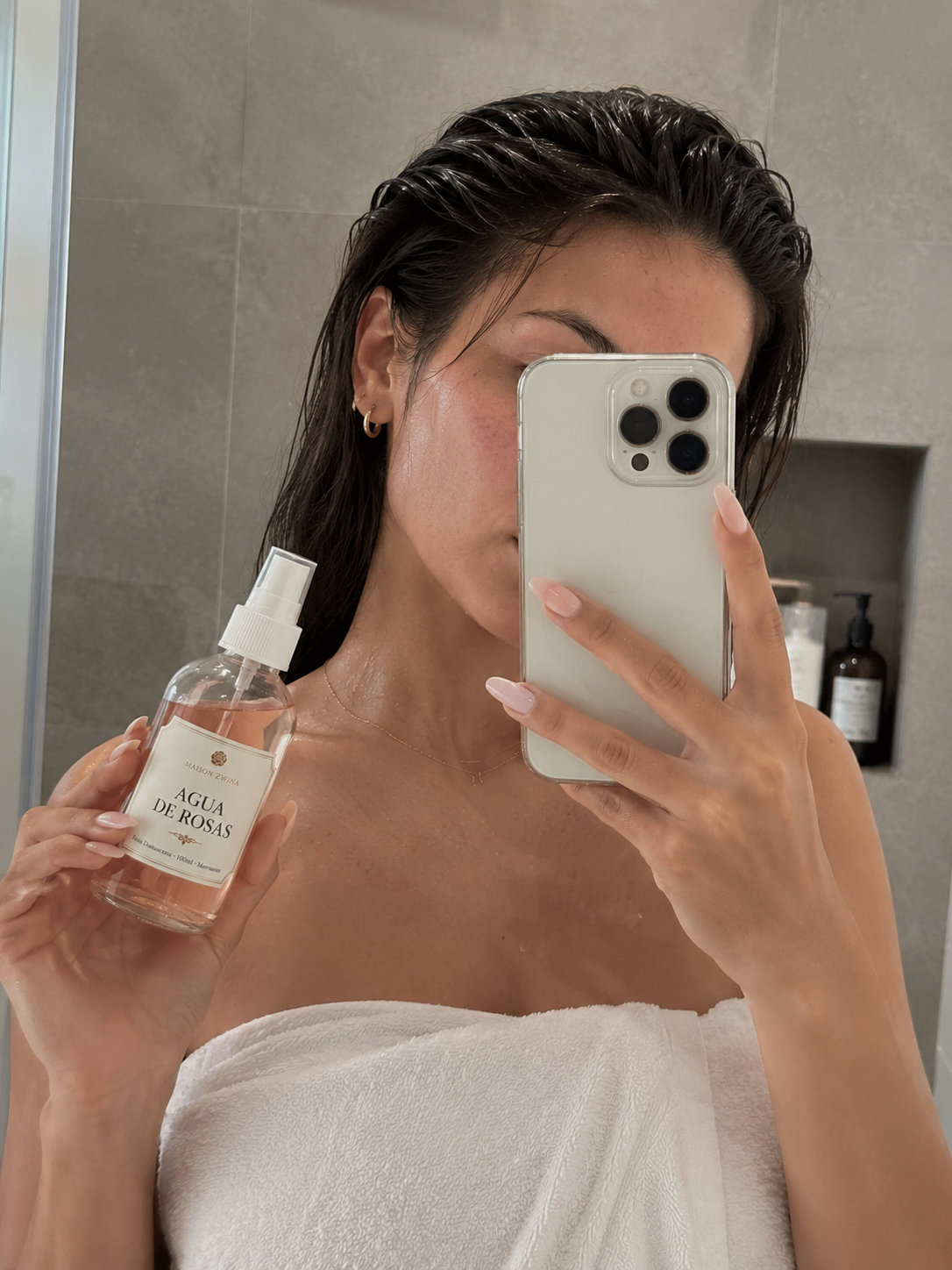 Aplicación tónico agua de rosas marroquí bruma facial - Maison Zwina